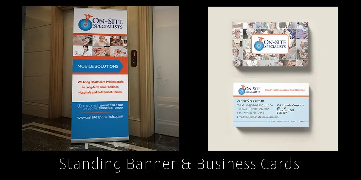 Professional Printed Graphic Design Standing Banner & Business Cards Professional Printed Graphic Design Standing Banner & Business Cards