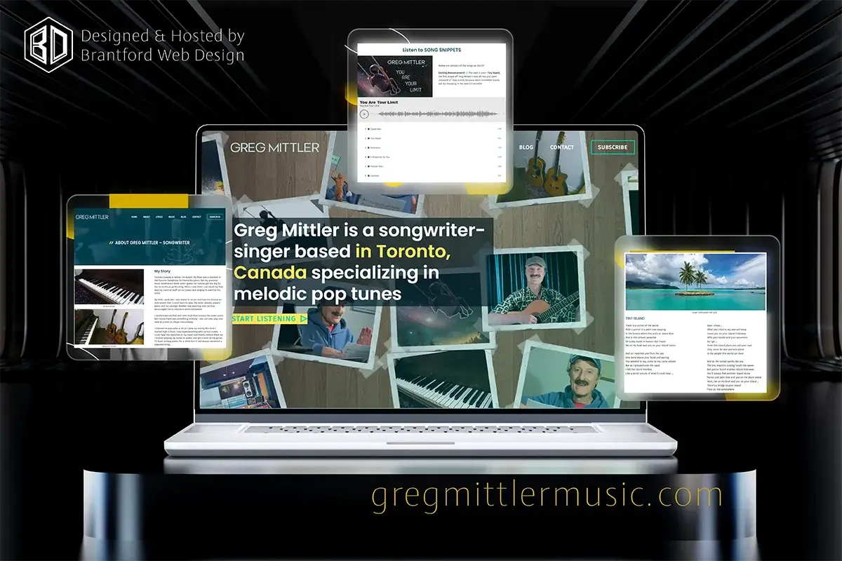 Custom Designed Musician Artist Website Starting at $399 CAD