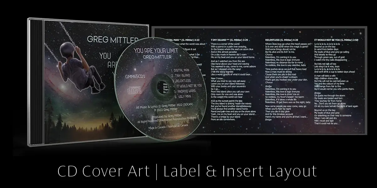 Professional Packaging Graphic Design & Typography Layout for Print Music Marketing CD Cover Art | Label & Insert Layout